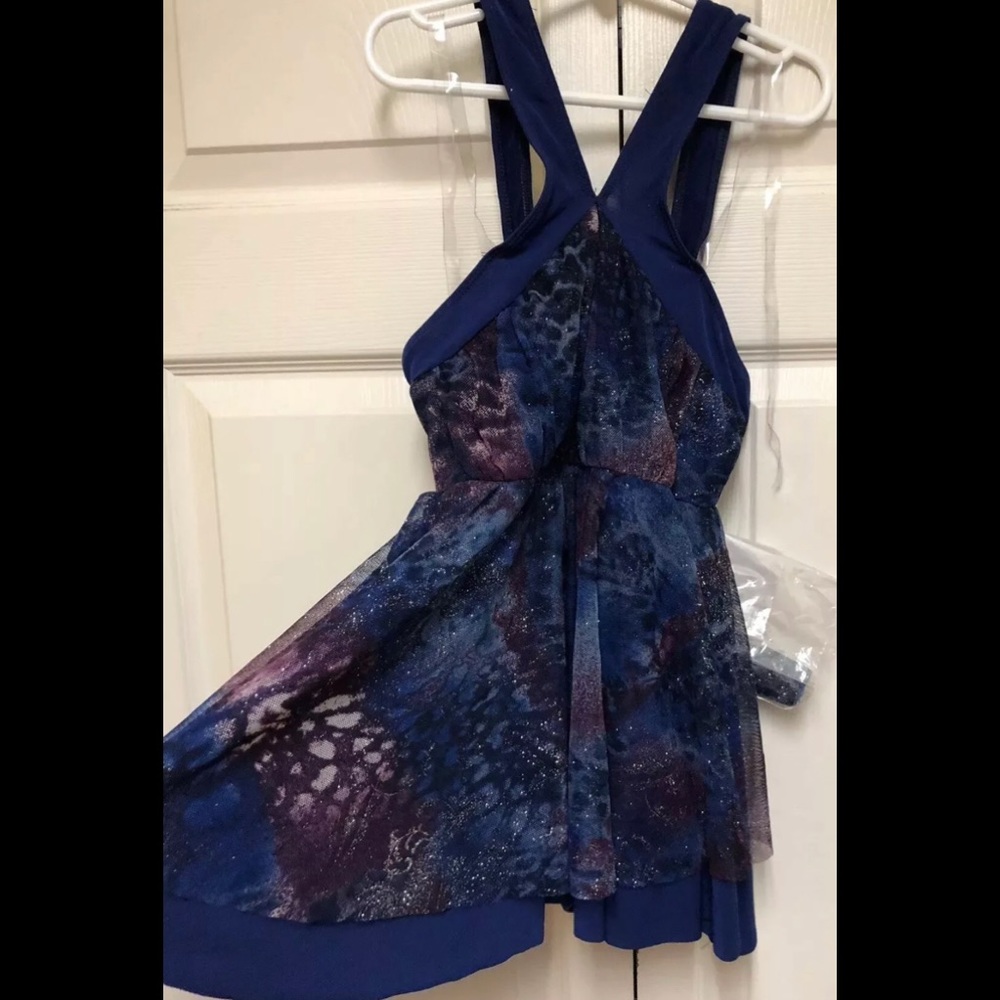 Animal Print Glitter Blue Purple Dance Dress